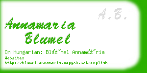 annamaria blumel business card